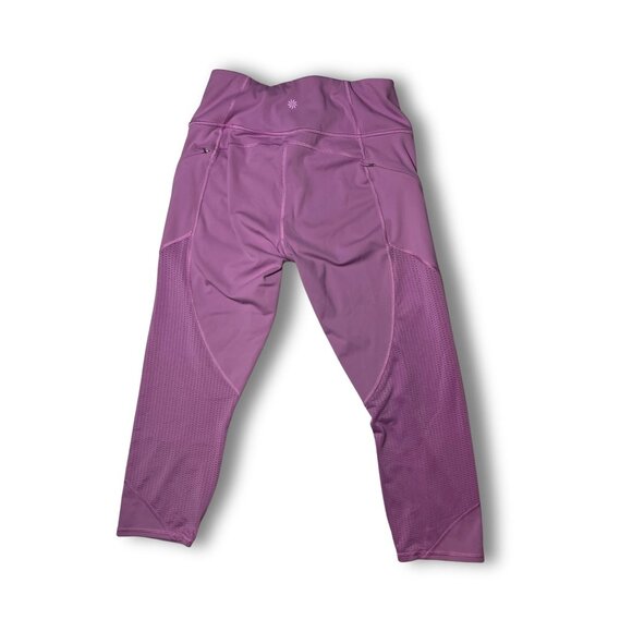 Athleta Mesh Contender Capri Leggings Small Activewear Stretch Purple - Picture 3 of 4